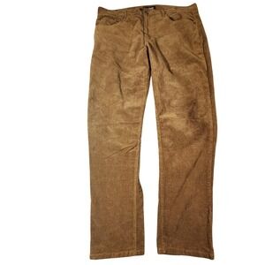 Alesbury‎ Pants Mens 35x30 Brown Otter Slim Corduroy Straight Leg Stretch Casual